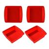 4Pcs Green Square High-temperature Resistant Food-grade Silicone Cake Bread Mold Non-Stick Kitchen Accessories Baking Tools