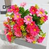 2 Pcs Artificial Daisies Bunch Realistic Faux Flowers Shrubs Plastic Greenery All-Season Fake Flowers for Indoor Vase Outside Garden Porch Window Box
