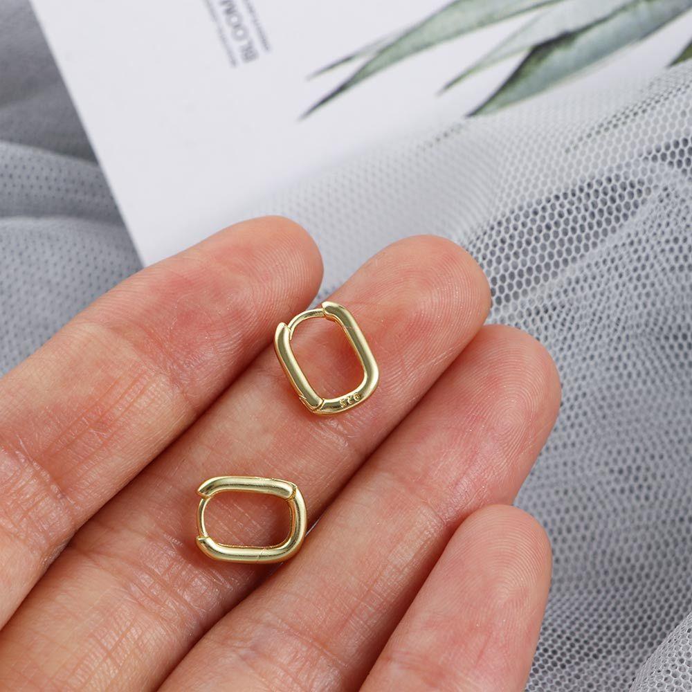 Simple Geometry Circle Women Men Silver Plated Party Accessories Hoop Earrings Huggie Earrings Fashion Jewelry Gift Ear Clips