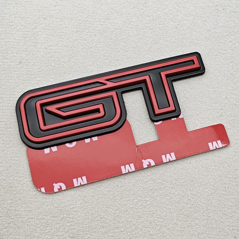 BBAU3 3D Metal Car Styling Logo GT Rear Trunk Badge Fender Side Emblems Decals For Ford Mustang GT GT350 GT500 Etc Auto Accessories