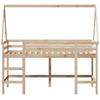 High Bed with Ladder and Canopy 80x200 cm Solid Pine Wood
