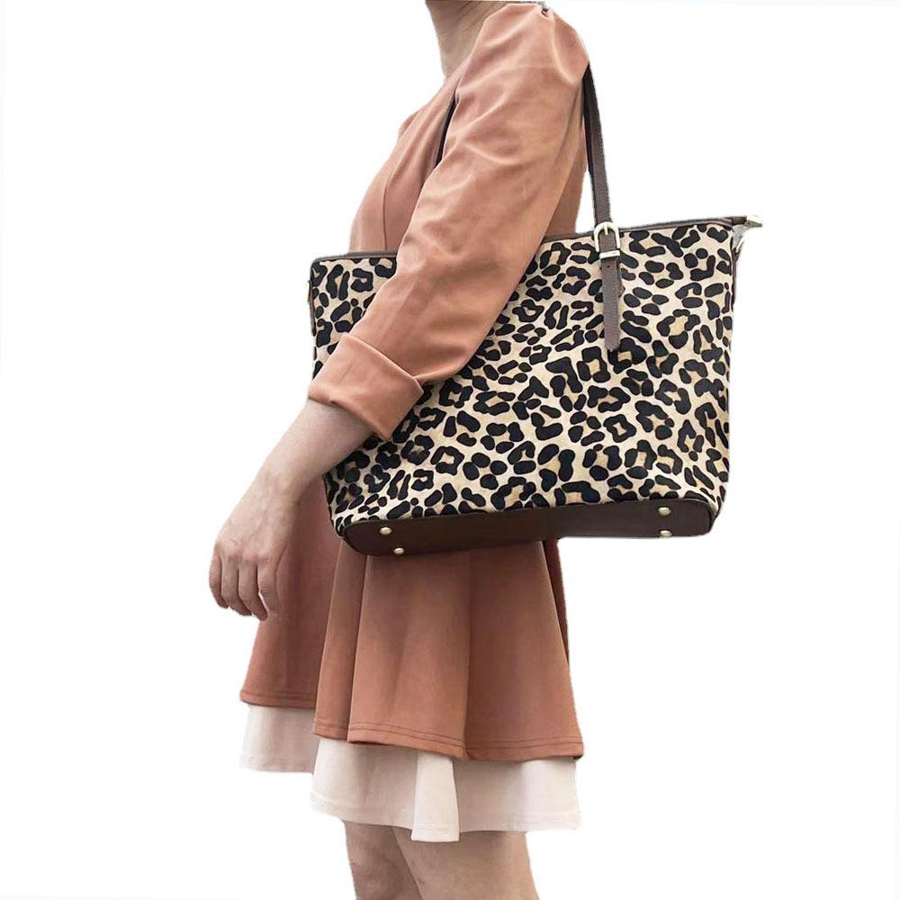 Wind Handtasche Leder Leopardenmuster Pferdehaar Mode Umhängetasche Pendler Tragetasche