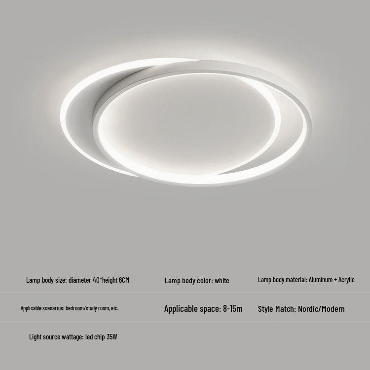 Modern Minimalist Ceiling Light for Bedroom and Living Room - Artful Eye Protection, Full Spectrum Lighting