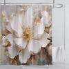 3D Print Chinese Style Luxury Diamond Flower Shower Curtain Polyester Fabric Bath Curtains High Quality With Hooks Bathroom Mat
