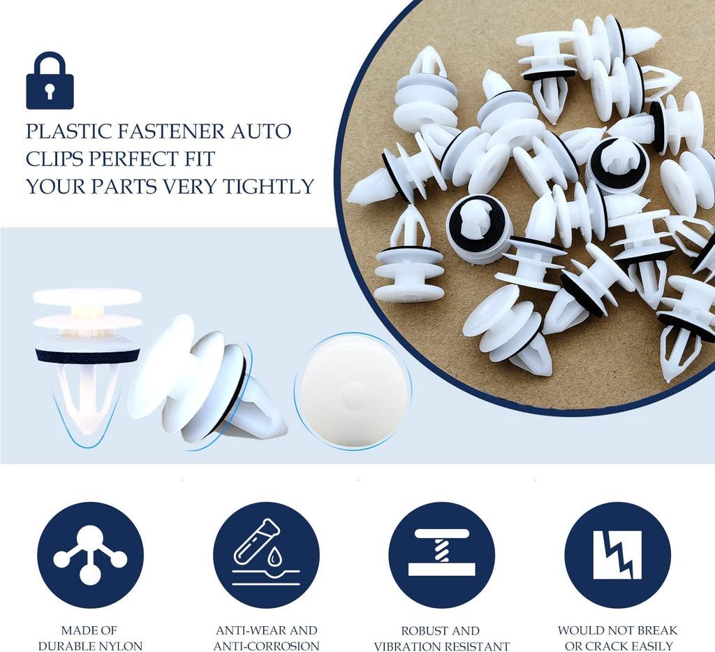 30pcs Door Trim Panel Retainer Clips for GM Chevrolet Saab Hummer H2 Equinox Camaro GMC Cadillac ATS CTS SRX 11519031