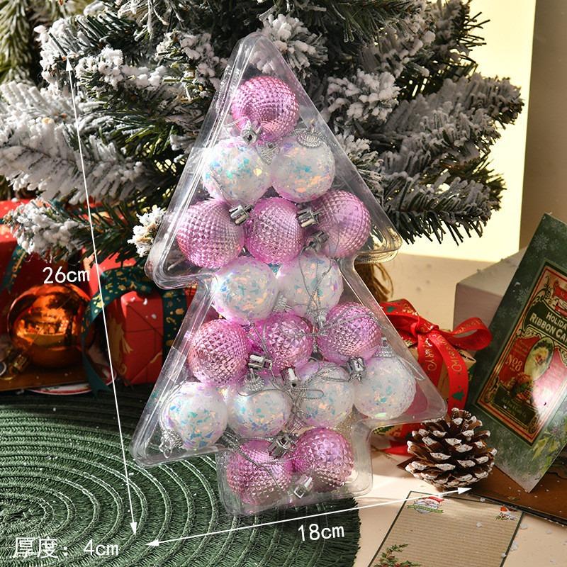 17Pcs 4CM Christmas Balls Christmas Tree Ornaments Hanging Xmas Tree Pendants Party Home Decor 2025 New Year Navidad Gifts Decor