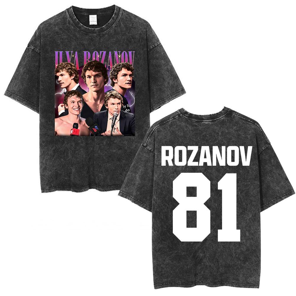 Heated Rivalry Ilya Rozanov Boston Raiders Vintage Washed Tshirt Men Women Clothing Fashion Oversized Short Sleeves T Shirts
