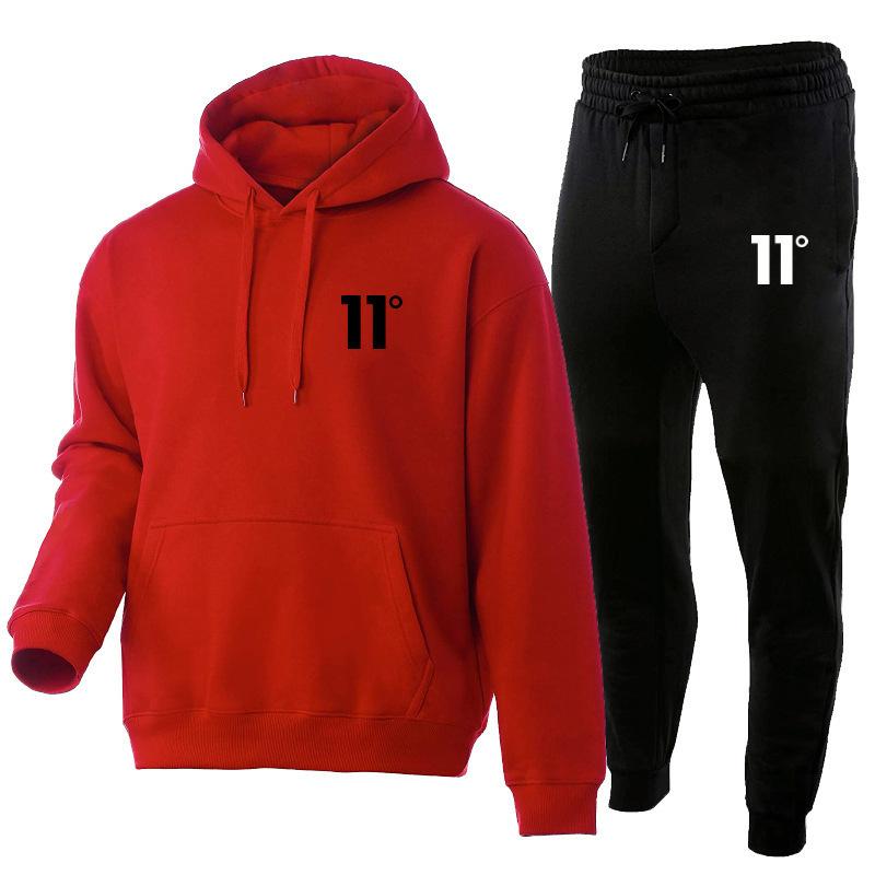 Directly from the Manufacturer Autumn and Winter Men's Casual Hooded Suit Men's Trend Fleece Sweater Sweatpants Sports Men's Two-piece Set