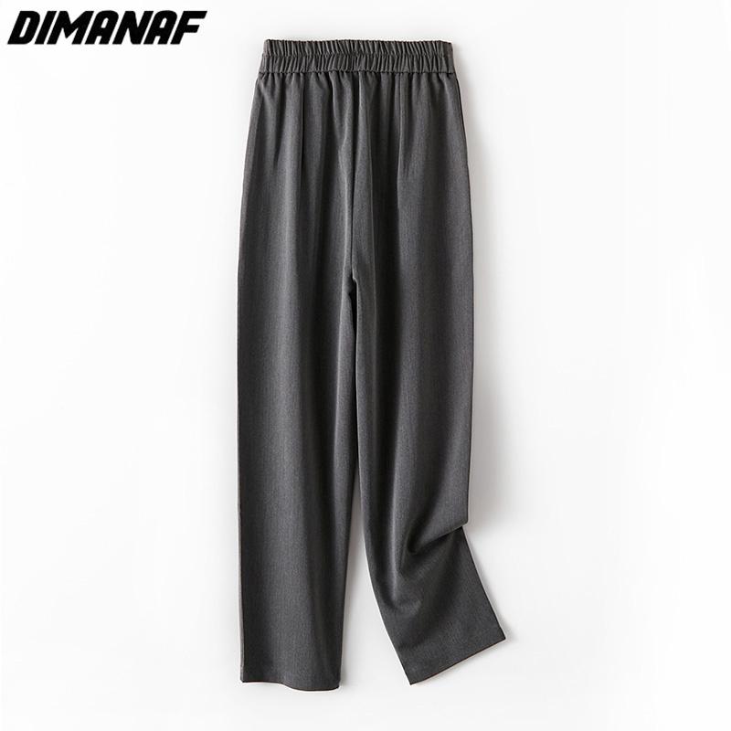 DIMANAF 2023 Plus rozmiar letnie długie spodnie damskie spodnie luźne proste dorywczo kobiece biznesowe podstawowe spodnie szerokie nogawki 4XL