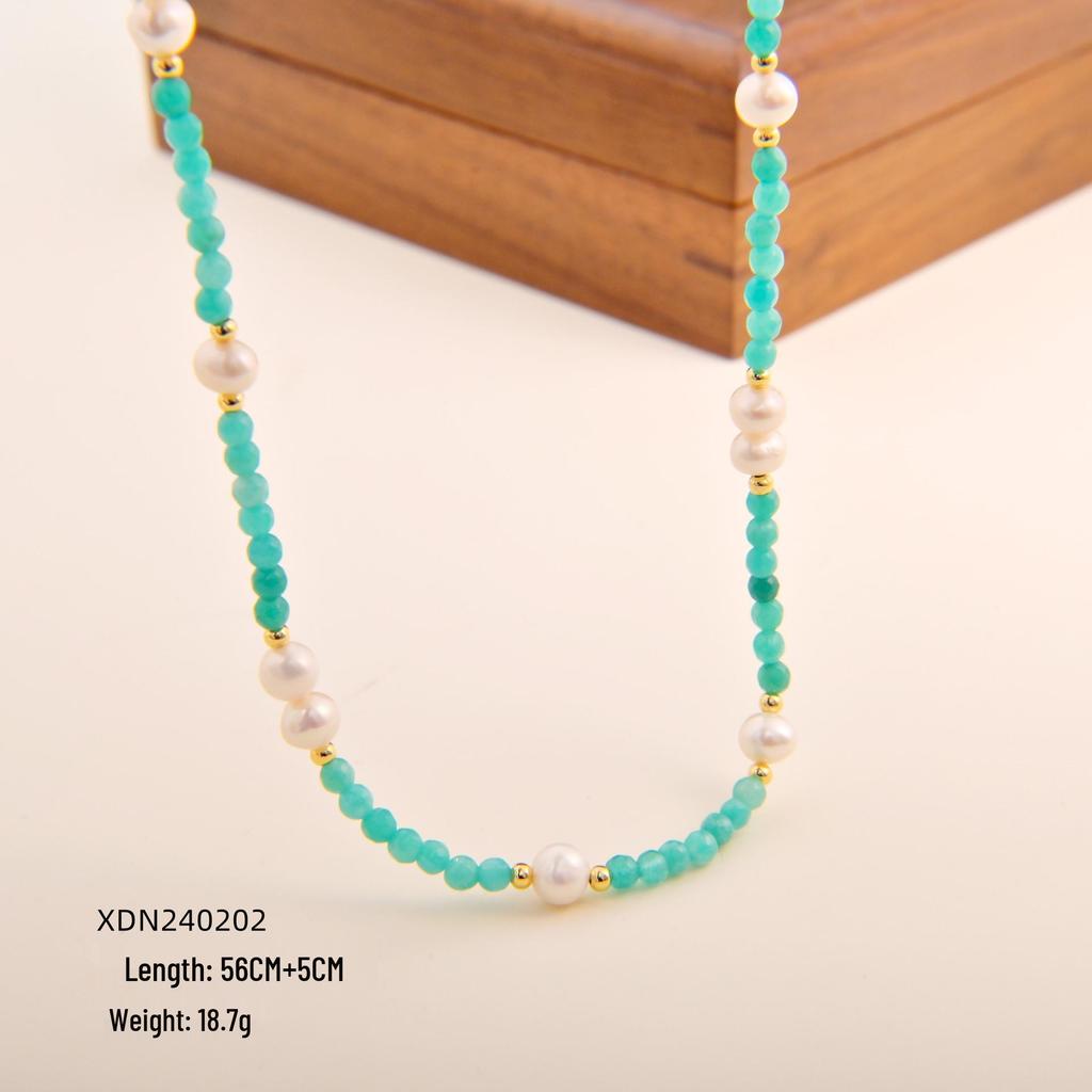 Chinese Style Natural Freshwater Pearl Beaded Necklace for Women - Retro Light Luxury Design
