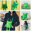 Süße grüne Frosch Plüsch Umhängetasche für Damen Cartoon-Figur Crossbody Tasche mit Reißverschluss