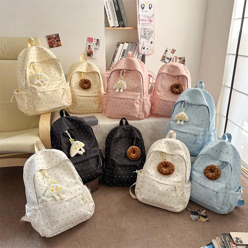 Dot Print Student Schoolbag Large Capacity Women's Backpack