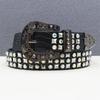 European & American Punk-Style Rhinestone Rivet Leather Belt for Women - High-Quality Fashion Accessory