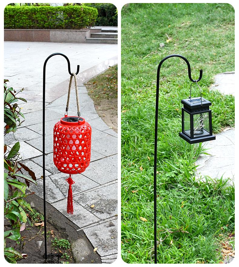 Iron Sheep Hook Garden Lamp Stand for Outdoor Decor