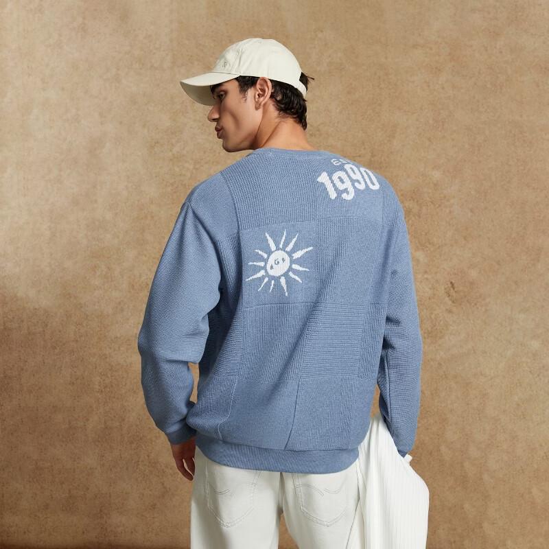 Jack & Jones Men's Loose Fit Jacquard Knit Pullover
