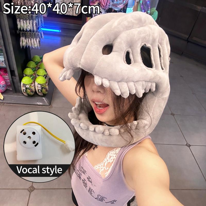 Dinosaurs Costume Cosplay Headgear Funny Dinosaur Headwear Skeleton Face Mask Funny Costume Gift Carnival Costumes