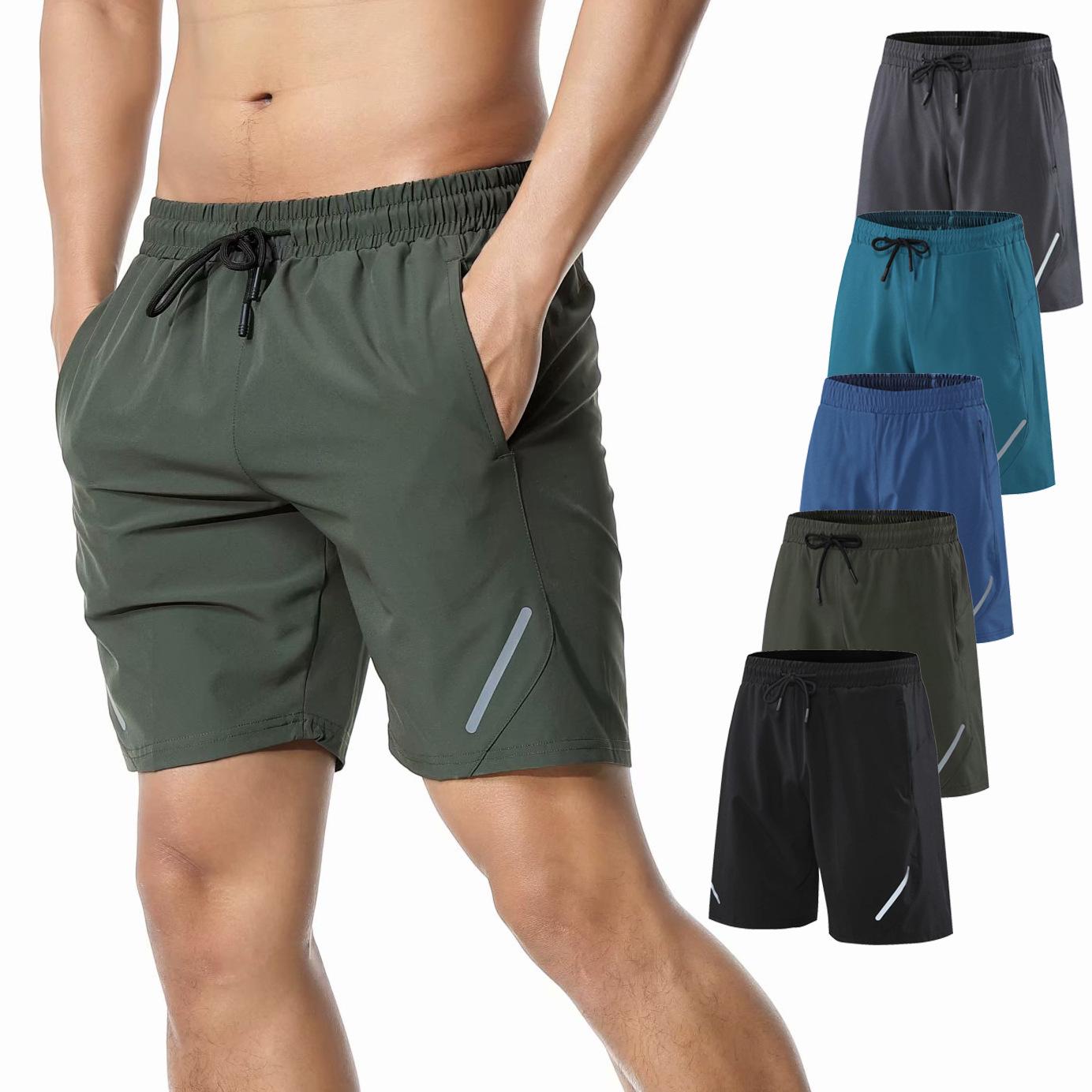 

Men s Outdoor Quick-Dry Lightweight Running Shorts with Reflective Strips S темно-сірий