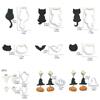 Halloween Series Mini Polymer Clay Cutter Cat/Hat/Pumpkin/Ghost Shaped Clay Cutting Molds For DIY Earring Jewelry Hand Tools