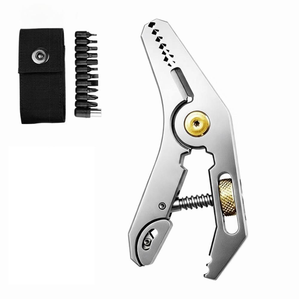 Parallel Wrench Wire Cutters Hex Screwdriver Bottle Opener  Welding Assistance серебряный