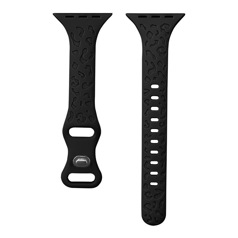 Engraved Strap For Apple Watch Bands 40mm 44mm 41mm 45mm 46 49mm Slim Silicone Bracelet Iwatch Series 9 8 7 3 Ultra 2 Se 10 Band