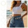 Gold Imitation Pearl Body Chain Multi-pendant Beads Belly Chain Starfish Waist Chain  Ladies