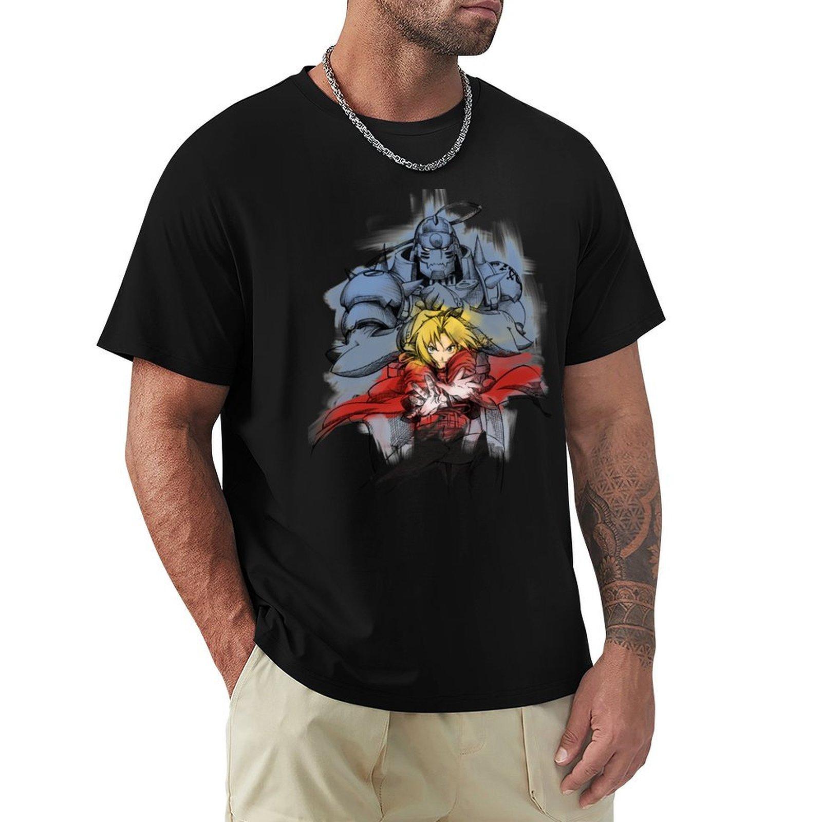 Sketchy Full Metal Alchemist TShirt blacks sports fans oversized t shirt plus size tops mens vintage t shirts 4XL