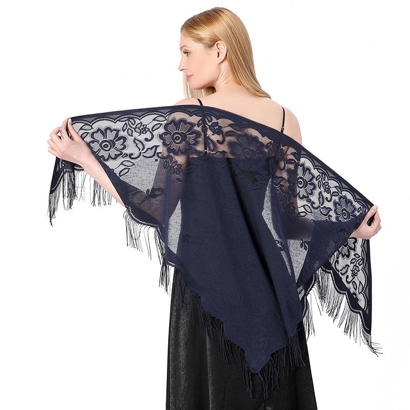 Elegant Lace Triangle Shawl for Brides and Bridesmaids: Perfect for Weddings and Evening Gowns