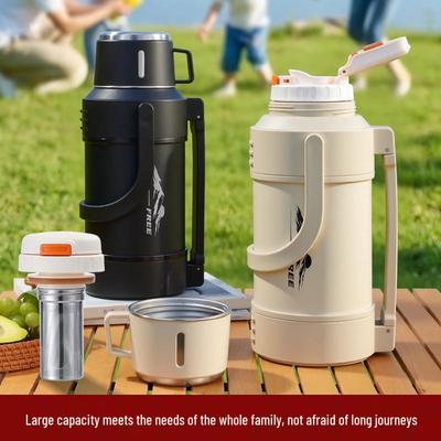 Large Capacity 304 Stainless Steel Thermos Cup - Portable Outdoor Travel Kettle for Hot Water
