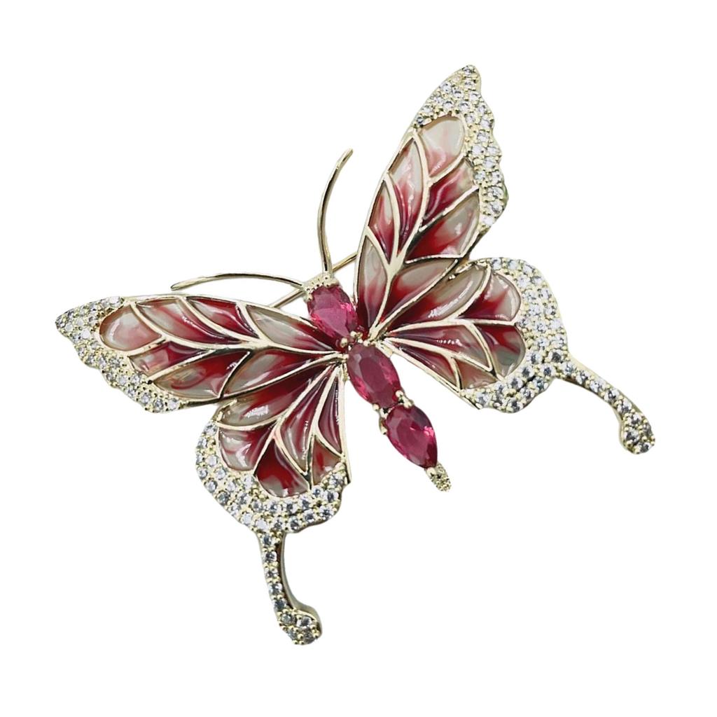 Handcraft Alloy Butterfly Pin Intricate Craftsmanship Sturdy Materials Fashion Accessory for Outfits or Bags Decoration