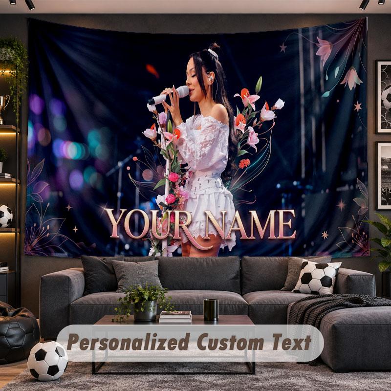 Wall Hanging Tapestry Custom NameAyliva Pattern Personalized Printed Fabric Wall Decor