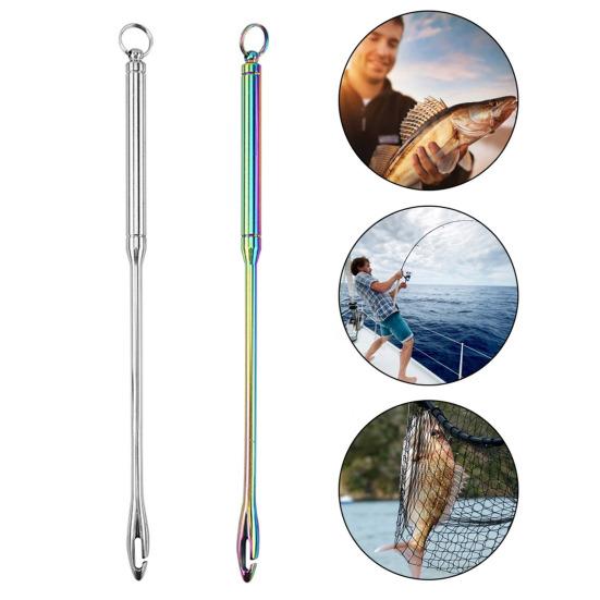 Stainless Steel Fish Hook Remover Rustproof Fishing Hook Unhooker Portable Dehooking Tool for Saltwater Freshwater Fishing
