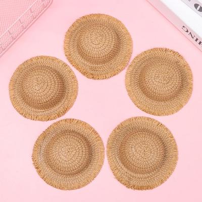 5 Sizes Mini Tassel Hat Doll House Ornament Doll Hat Accessories Straw Hat Hand Weaved Hats