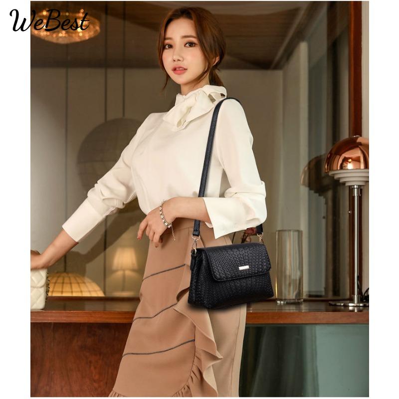 Women Crossbody Bag PU Soft Leather Casual Minimalist Shoulder Mom Bag Large Capacity Fashion Trendy Women Bag