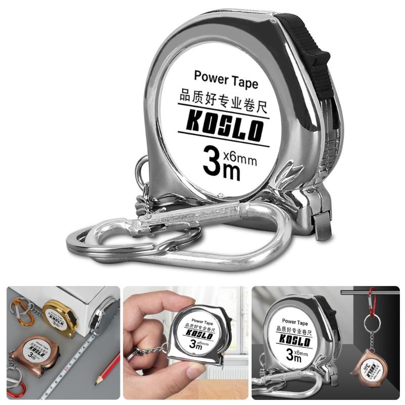 Compactly 3Meter Carbon Steel Measuring Tape with Carabiner Lightweight ABS Housing For Precise Measurement Tool