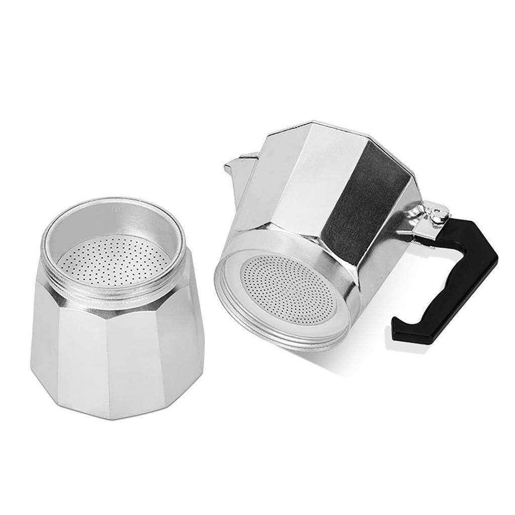 3 Cups 150ML Moka Coffee Maker Aluminium Alloy Octangonal Portable Moka Stovetop for Gas Electric