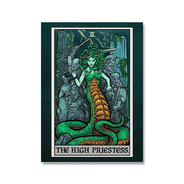 Nordic Abstrakte Die Gerechtigkeit Angst Tarot Wand Bilder Leinwand Malerei Urteil Sonne Teufel Poster Drucke Wohnzimmer Wohnkultur