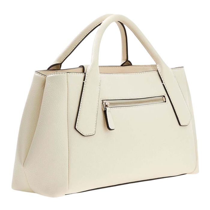 GUESS Sac à main crème pour femme - Brooke High Society Satchel Cream White 330417