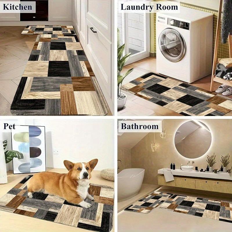 1PC Wild West Cowboy pattern Kitchen Rug Non-Slip Door Mat Pop design Bathroom Rug Bath Mat Carpet for Home Sink Laundry Decor