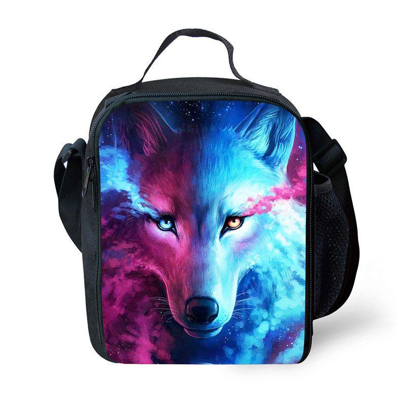 Animal School Lunch Bags Kids Boy's Food Carriers With Soft Handle For Travel
