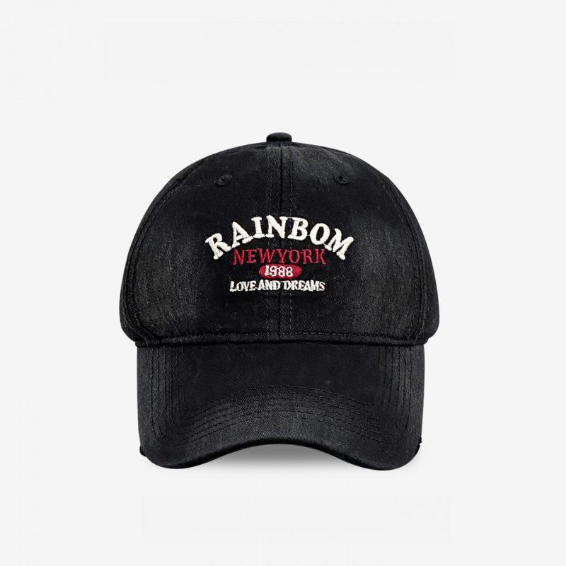 Spring And Summer Retro Letter Embroidery Red Baseball Cap Girls Show Their Faces Small Peaked Caps Male Tide
