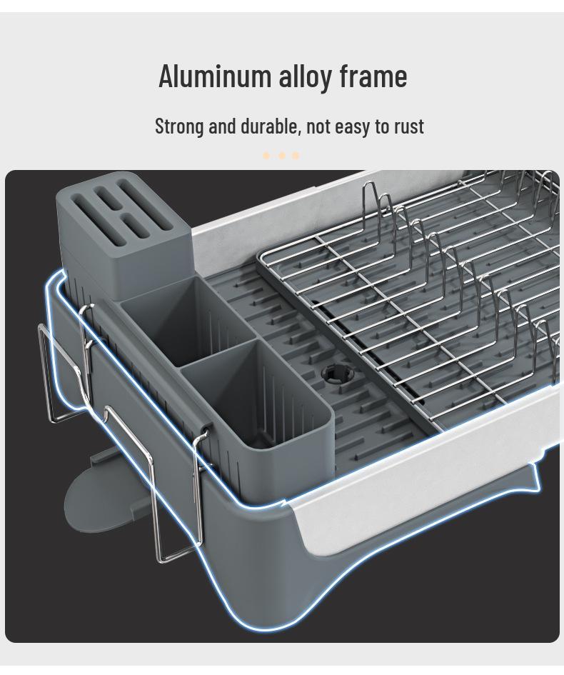 Telescopic Kitchen Storage & Drain Rack with Dish Drainer
