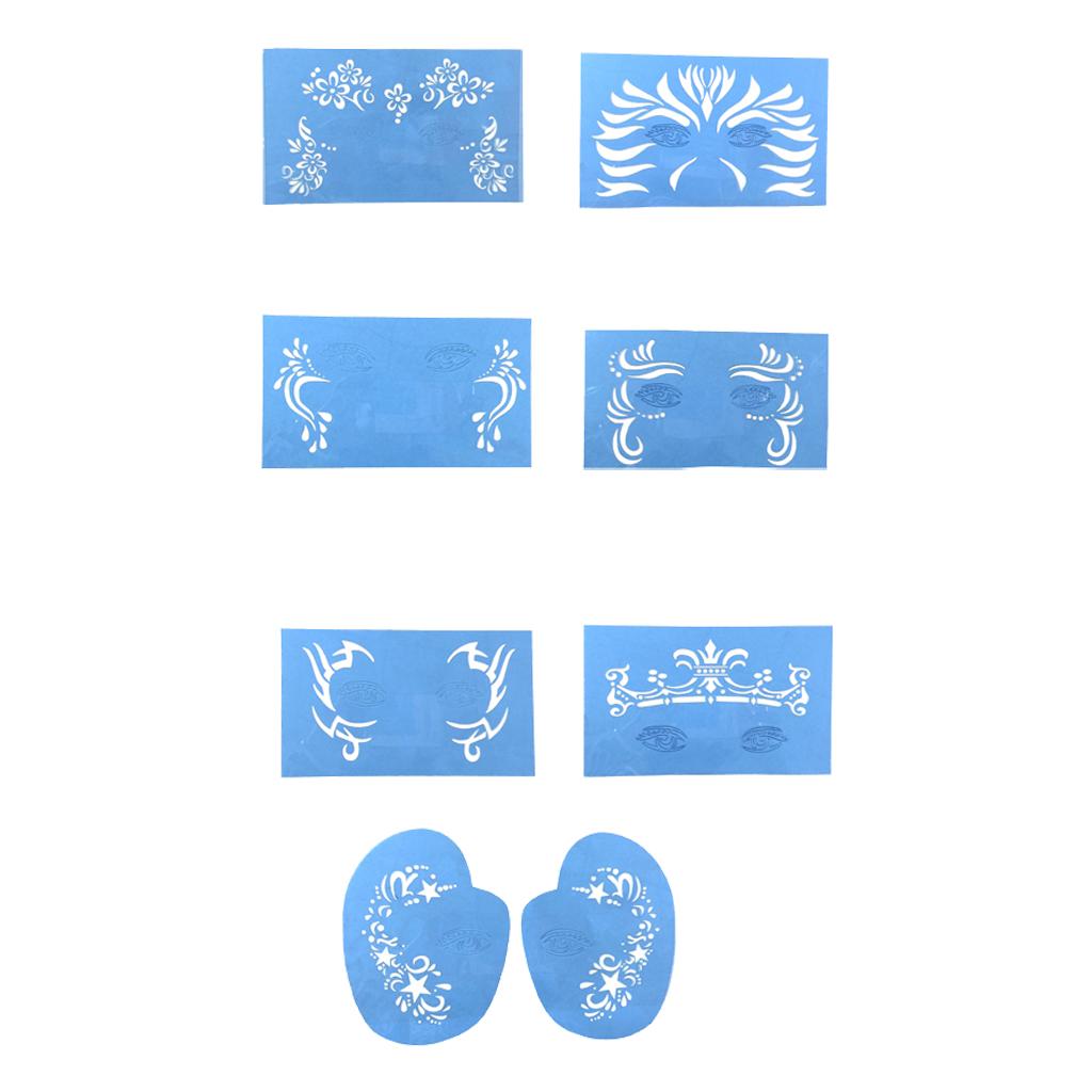 7x Paint Stencil Reusable Makeup Soft Painting Template Plastic