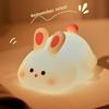 Rechargeable LED Silicone Night Light Light Up Bunnies Big Face Rabbit Decor Cute Bunny Lamp Novelty Gifts Kids Room Bedroom