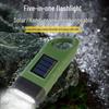 Multi-functional Rechargeable Flashlight with Emergency High-Brightness, Hand-Crank Generator, and Solar Charging