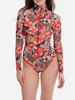 European & American Sexy Zipper One-Piece Swimsuit - Long-Sleeved Surfsuit for Women