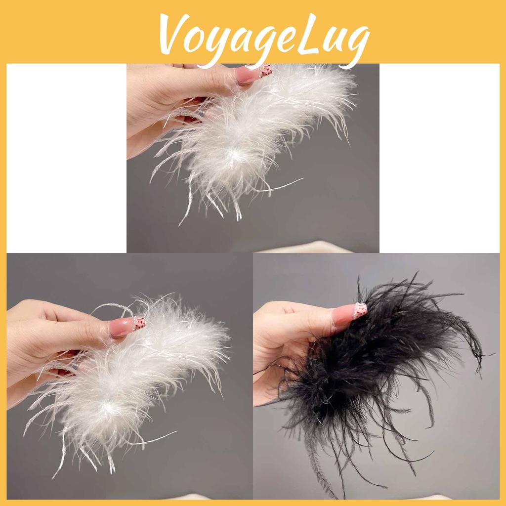Black And White Feather Hair Claw Hairpin For Stylish Women Summer