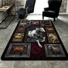 Horse Art Gallery Pattern Rug Floor Mat for Living Room or Bedroom Soft and Comfortable Carpet a Gift for Birthday and Holiday.