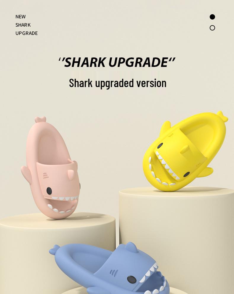 4cm Thick Sole Shark Slippers: Fun Cartoon EVA Slippers for Women, Men & Kids - Unique Stepping Sensation