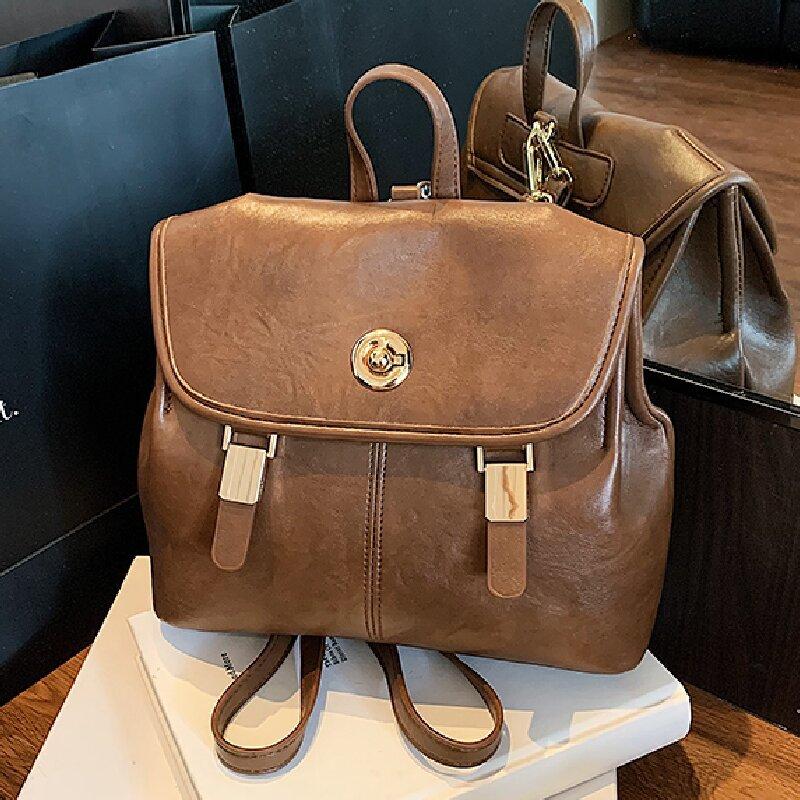 Vintage Fashion Backpack Simple Popular College Style Niche Backpack