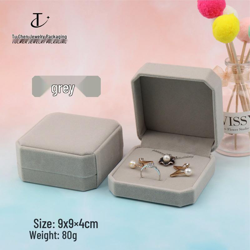 Velvet Octagonal Jewelry Box: Multi-use Storage for Rings, Earrings, Necklaces